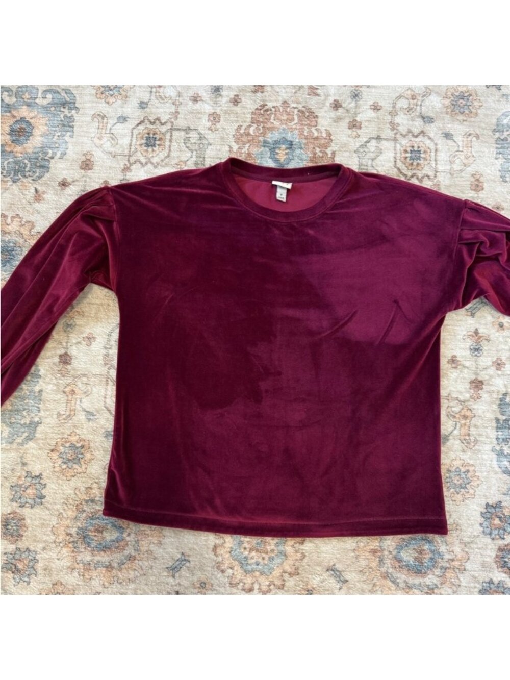 Soft Velour Wine Top- Dressy or Casual- medium